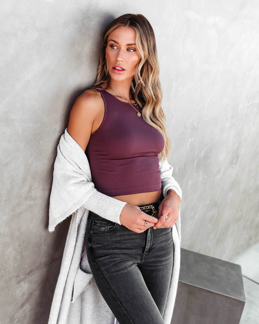 Halo Seamless Crop Top - Huckleberry - Se7enfashion