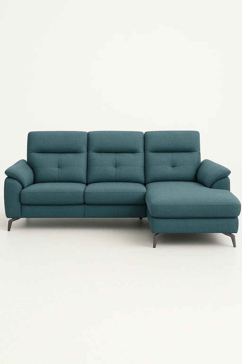 Sofá rinconero moderno de 4 plazas con reposacabezas ajustables y chaise longue derecha