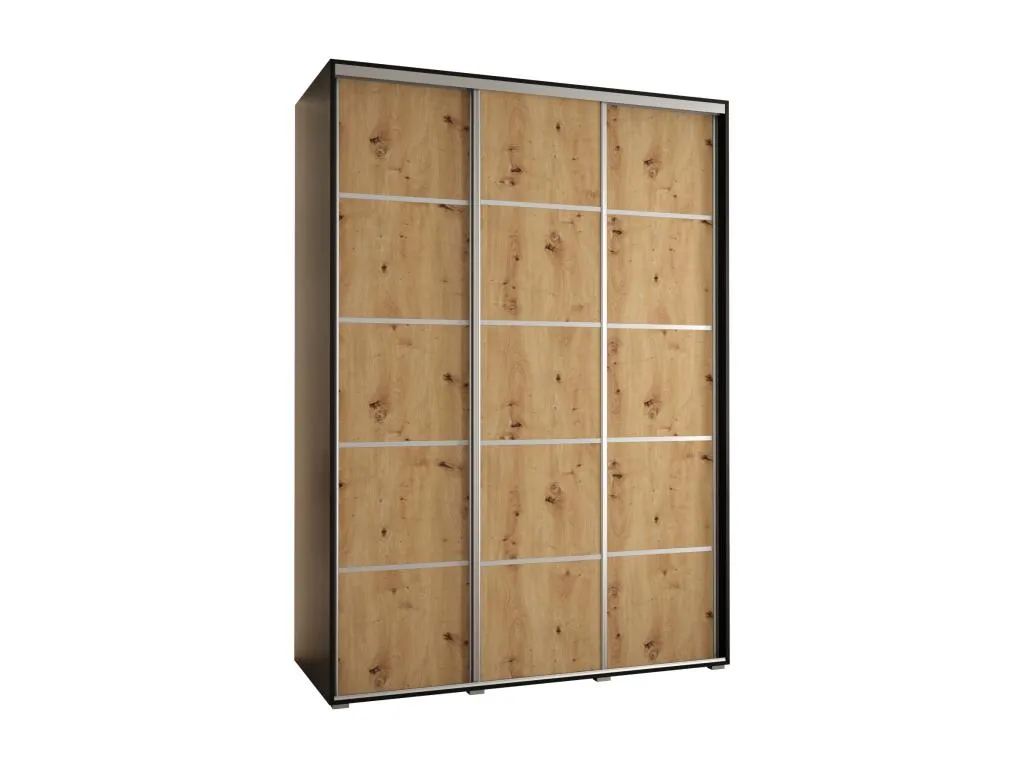 ARMARIO Mobtrendy 4 DE PUERTAS CORREDERAS 235.2/180/60 3 puertas (Negro/Artisan/Plata) 75162zujw