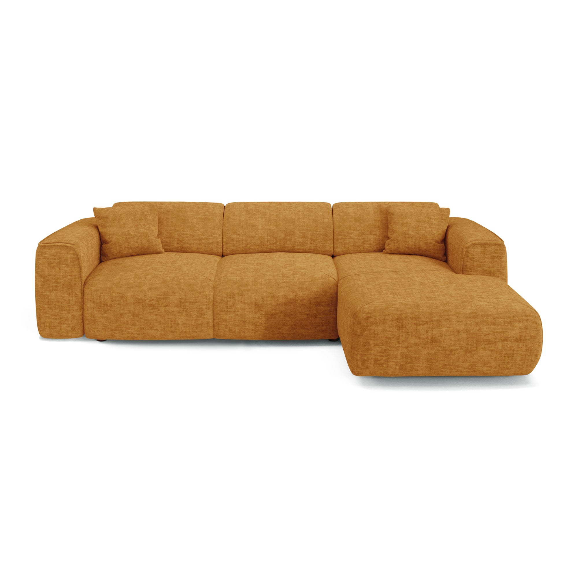 Hoekbanken YUMA 5 personen Fluweel met structuur Mosterd