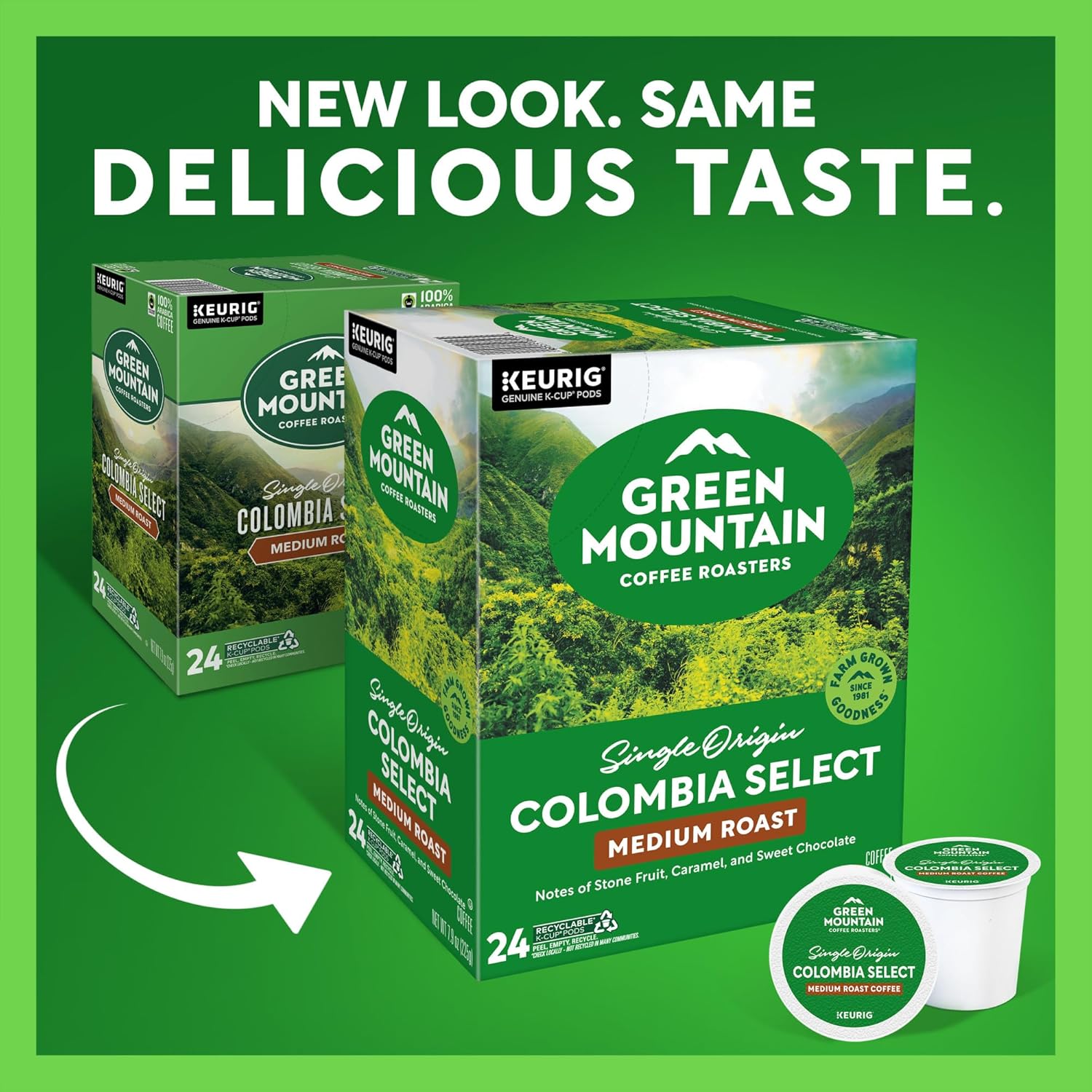 Green Mountain Coffee Roasters Colombia Select Coffee. Keurig Single-Serve K-Cup Pods. Medium Roast Coffee. 96 Count