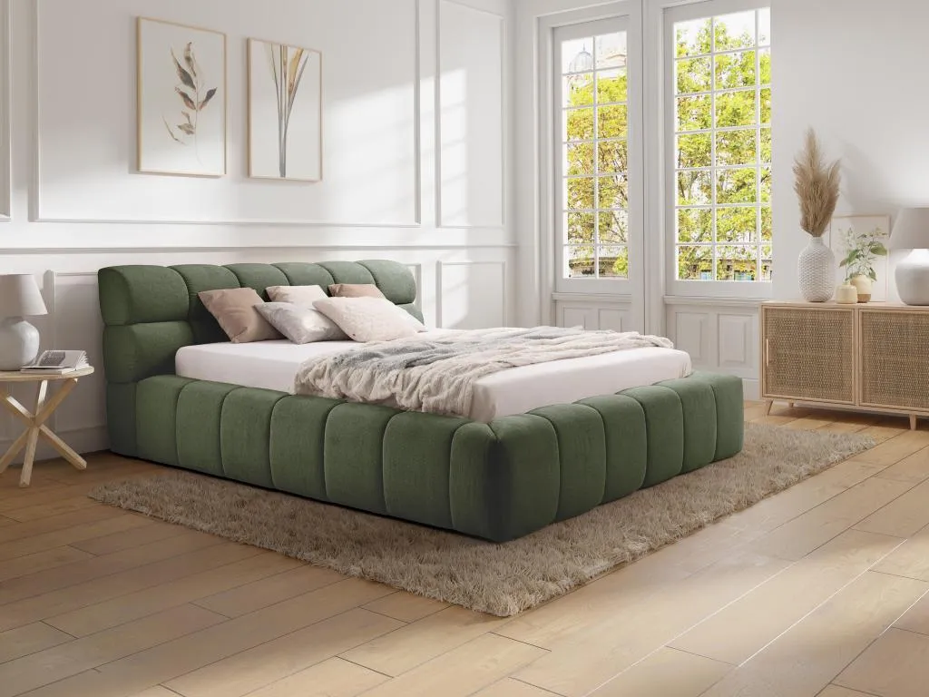 Canapé abatible 160x200 cm - Tela - Verde Colchón - Andreuworldcasa