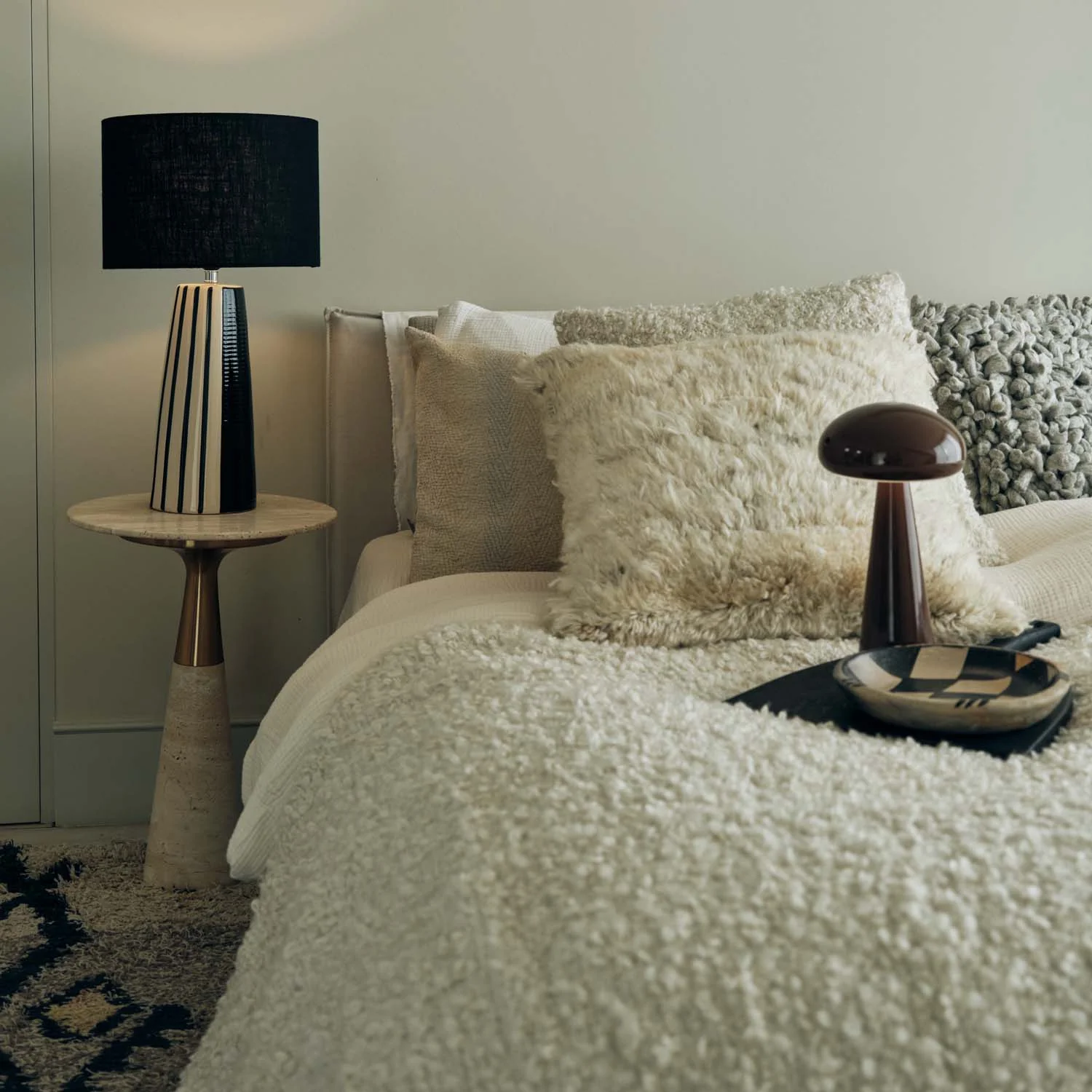 Kirsten Boucle Throw, Cream