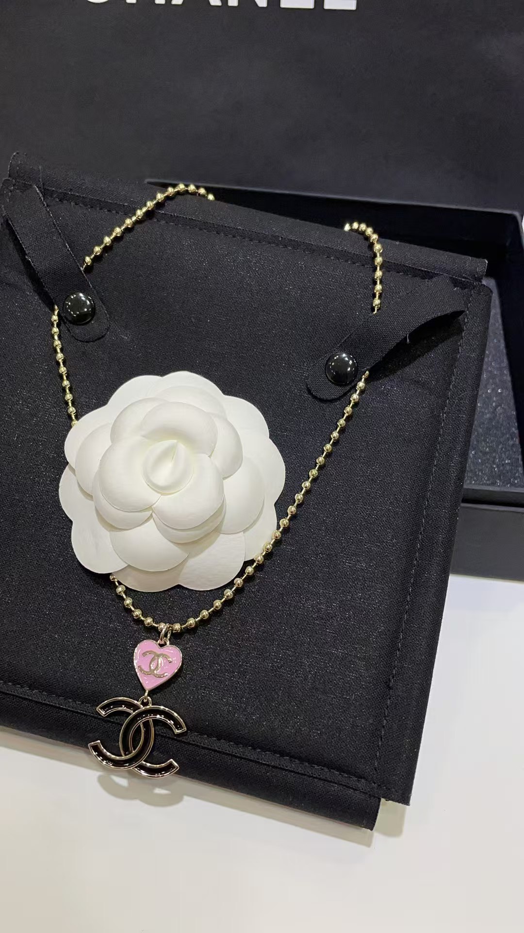Chanel Diamond Pearl Paved Double C Pendant Pearl Necklace - Original Replica Club