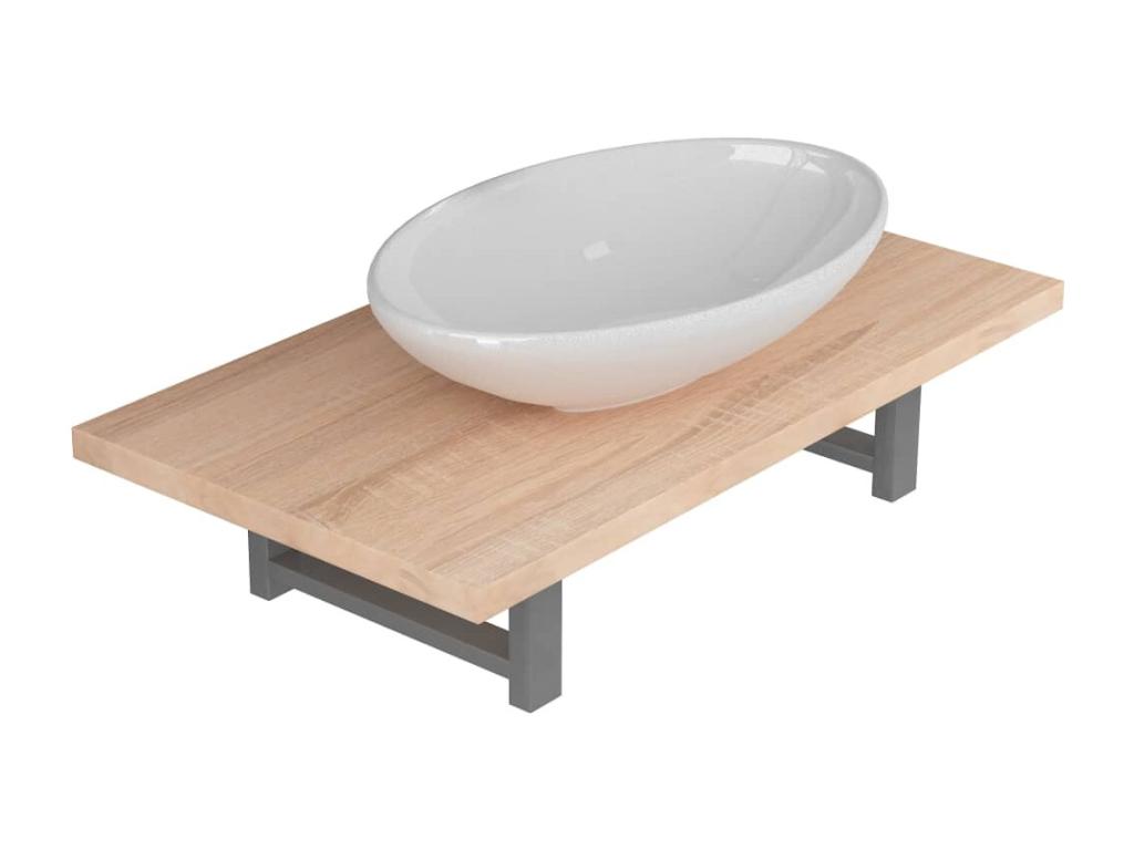 Mueble de baño dos piezas Cerámica Roble