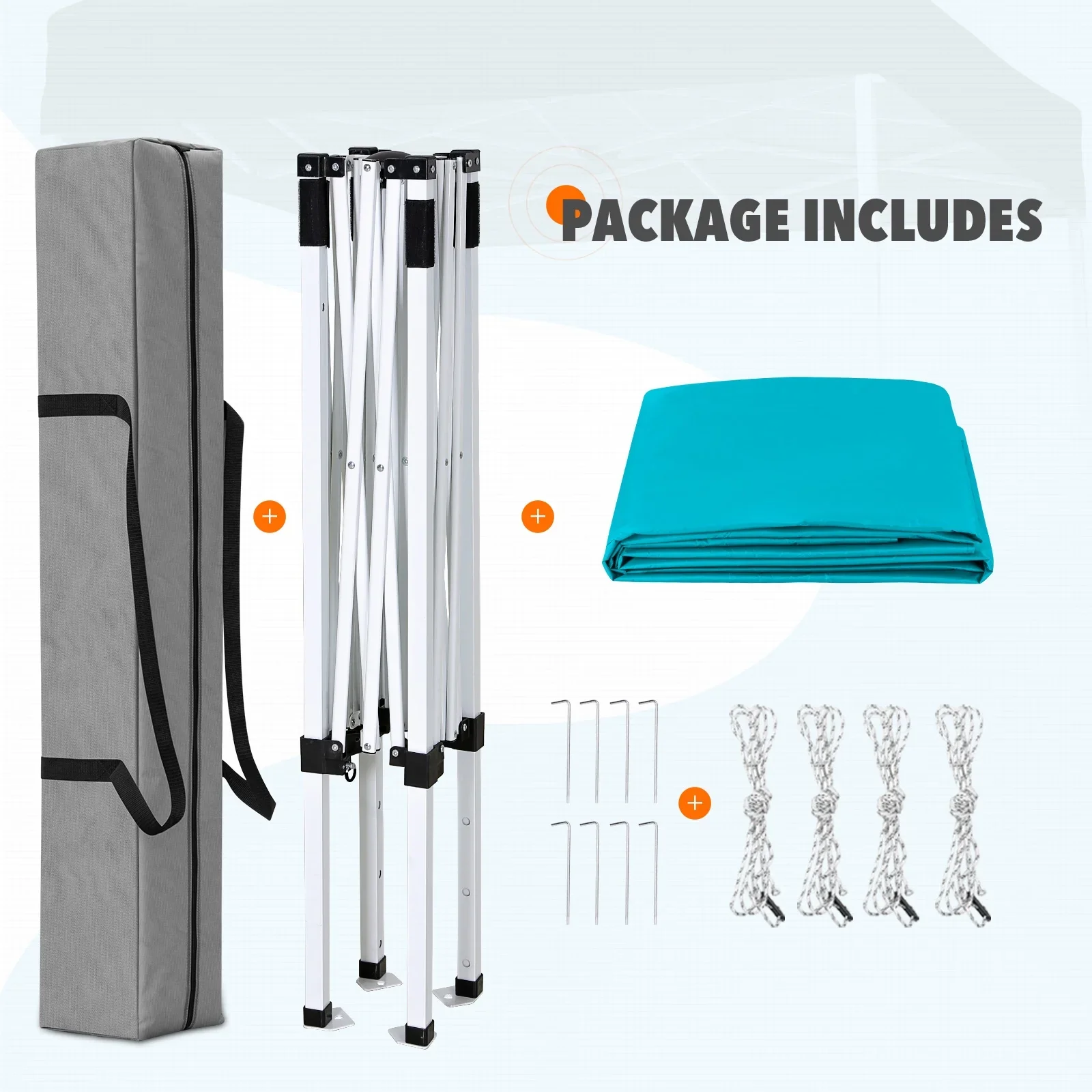 EAGLE PEAK 5x5 Pop up Canopy Tent Instant Outdoor Canopy Easy Set - up Straight Leg Folding Shelter（blue）