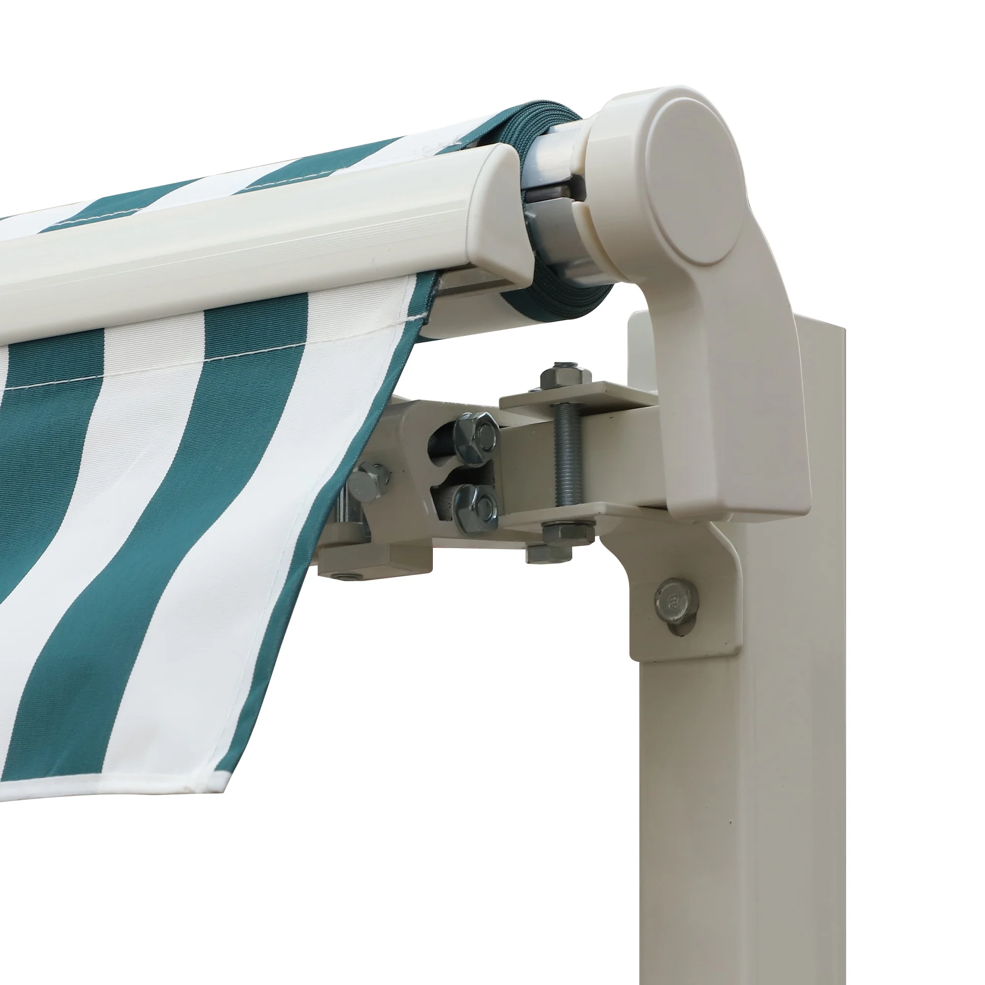 Outsunny 12' x 10' Manual Retractable Awning Outdoor Sunshade Shelter for Patio, Balcony, Yard, with Adjustable & Versatile Design, Beige and White - Image 64