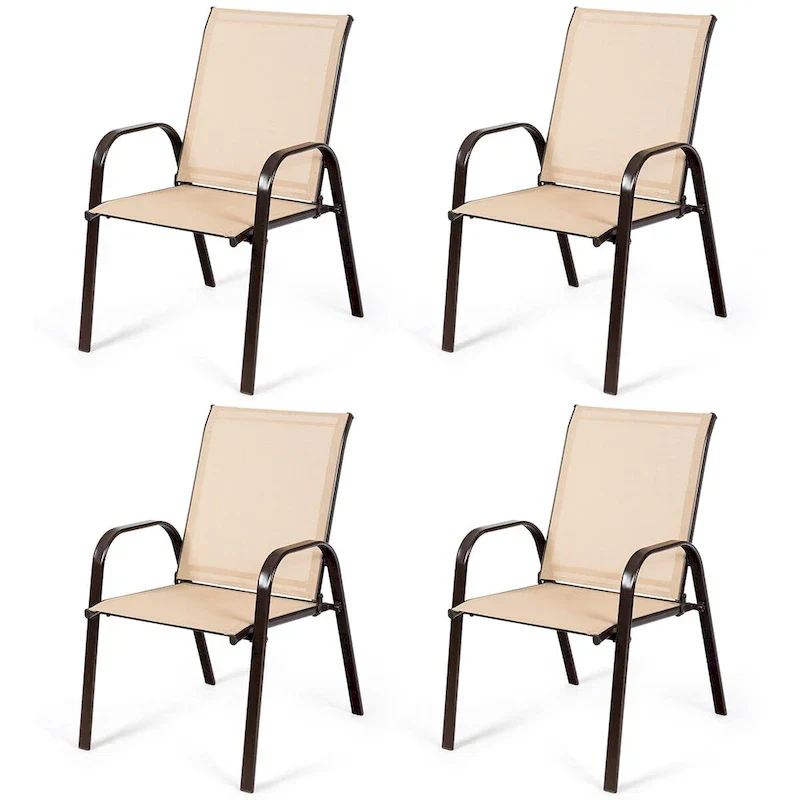 Costway Set of 4 Patio Chairs with Armrests for Garden and Deck - View Details