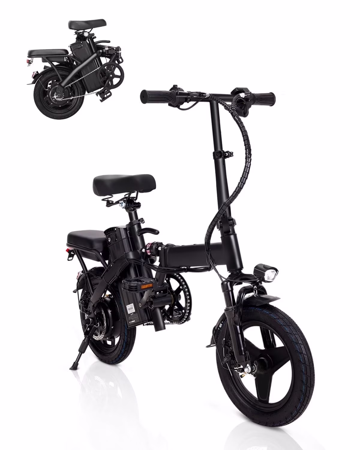 14" A1 Electric Bike Easy Folding, Commuter Electric Bicycle for Adult, City E-Bike Peak 500W Motor, 576 Wh Removeable Battery,Max Range 20 Miles & Max Speed 20 Mph,Mini Ebikes