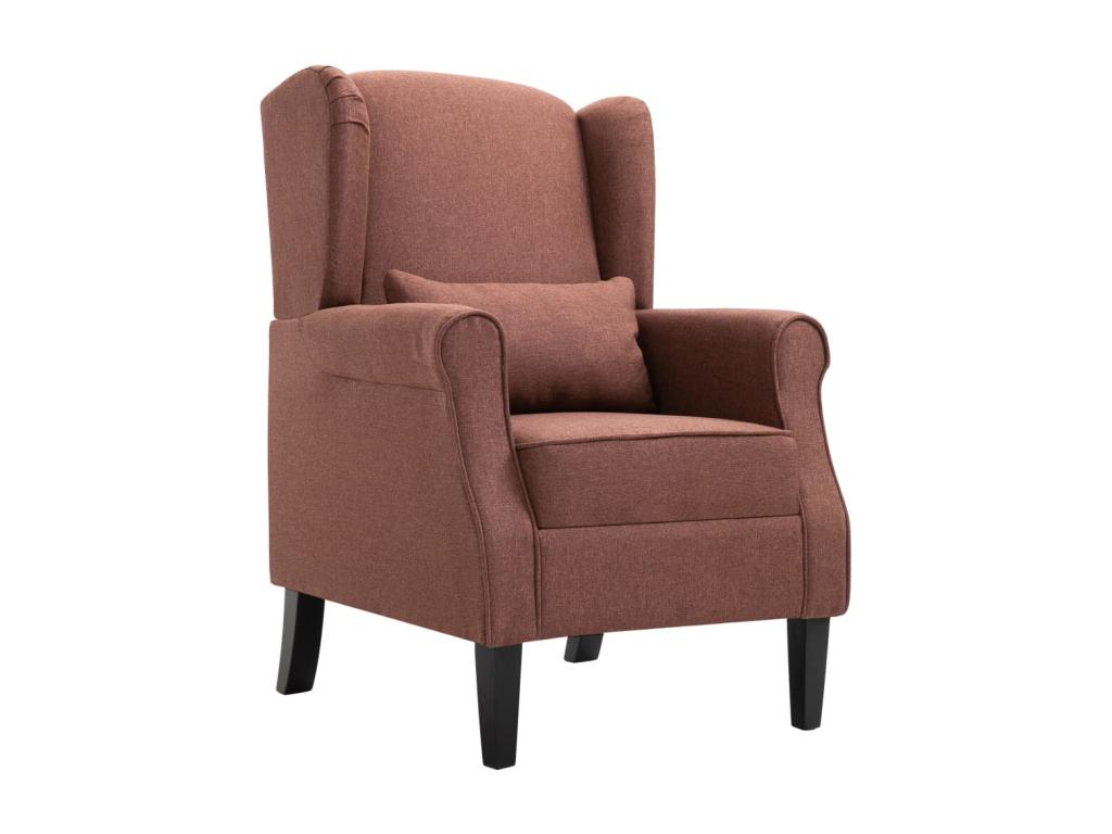 Sillón de tela marrón
