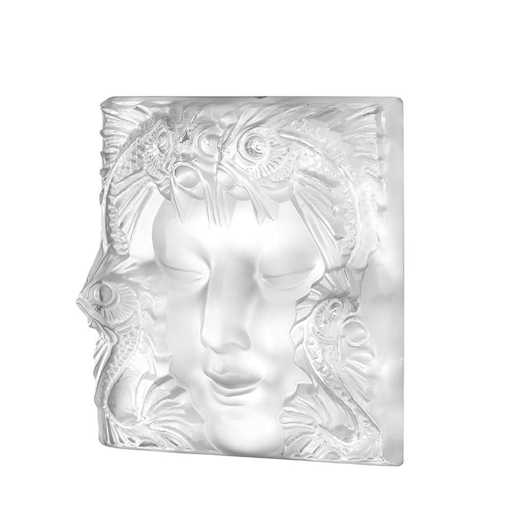 PANNEAU DÉCORATIF MASQUE DE FEMME - CRISTAL INCOLORE, CARRÉ PETIT MODÈLE