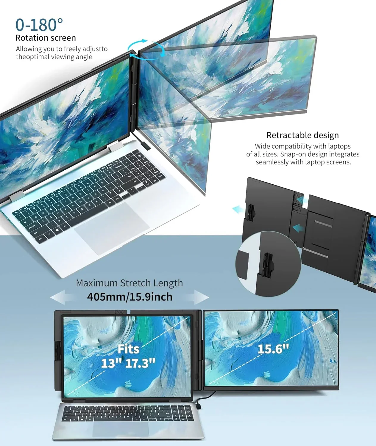 Cevaton Laptop Screen Extender With 15.6 Inch FHD 1080P Display - P5 - Image 7 Cevaton Laptop Screen Extender With 15.6 Inch FHD 1080P Display - P5 - Image 7