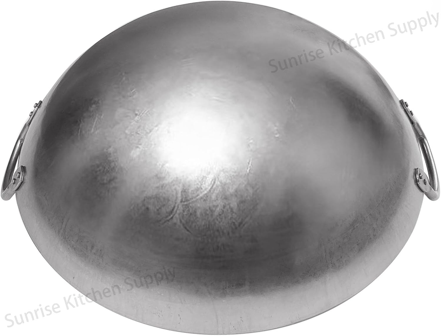 SUNRISE Kitchen Supply Heavy Duty Hong Kong Style Carbon Steel Wok (Round Bottom) 15