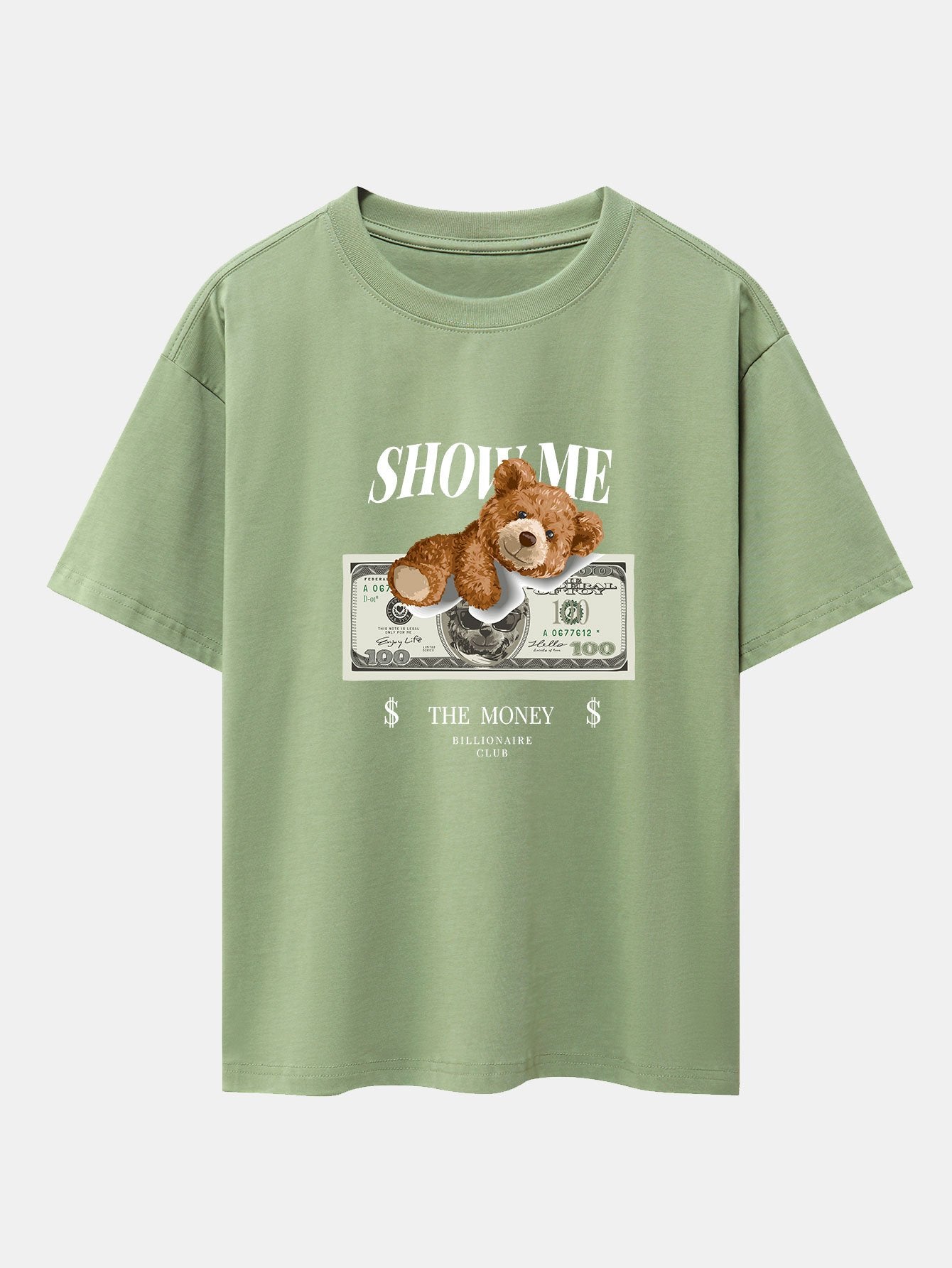 Money Bear Print Heavy Weight Oversize T-Shirt