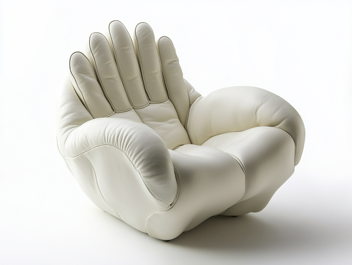 Butaca de diseño con forma de mano para zonas de descanso contemporáneas