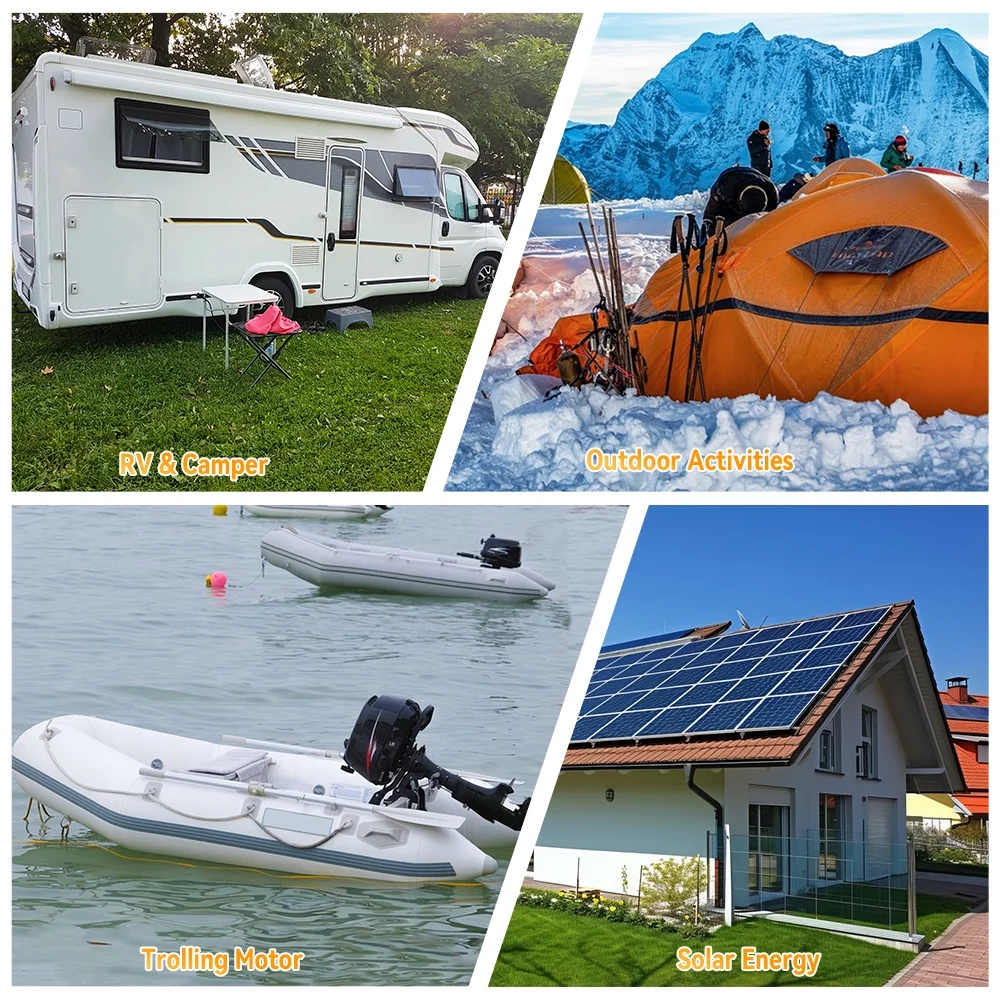 12V 100Ah LiFePO4 Lithium Battery with a Charger,for RV,Marine,Solar,Trolling Motor,Camping,Home Energy Storage,Built in 100A BMS,15000+Deep Cycles - Image 22