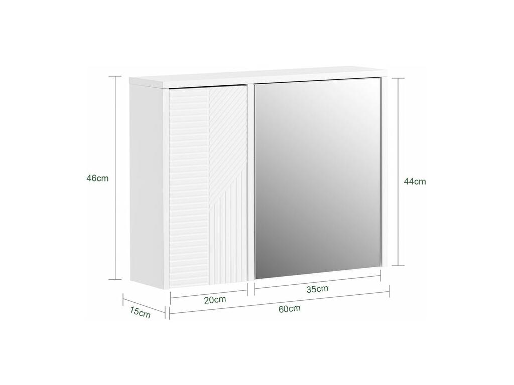 Mueble de Pared con Espejo Armario Suspendido BZR153-W Laocacasas ES