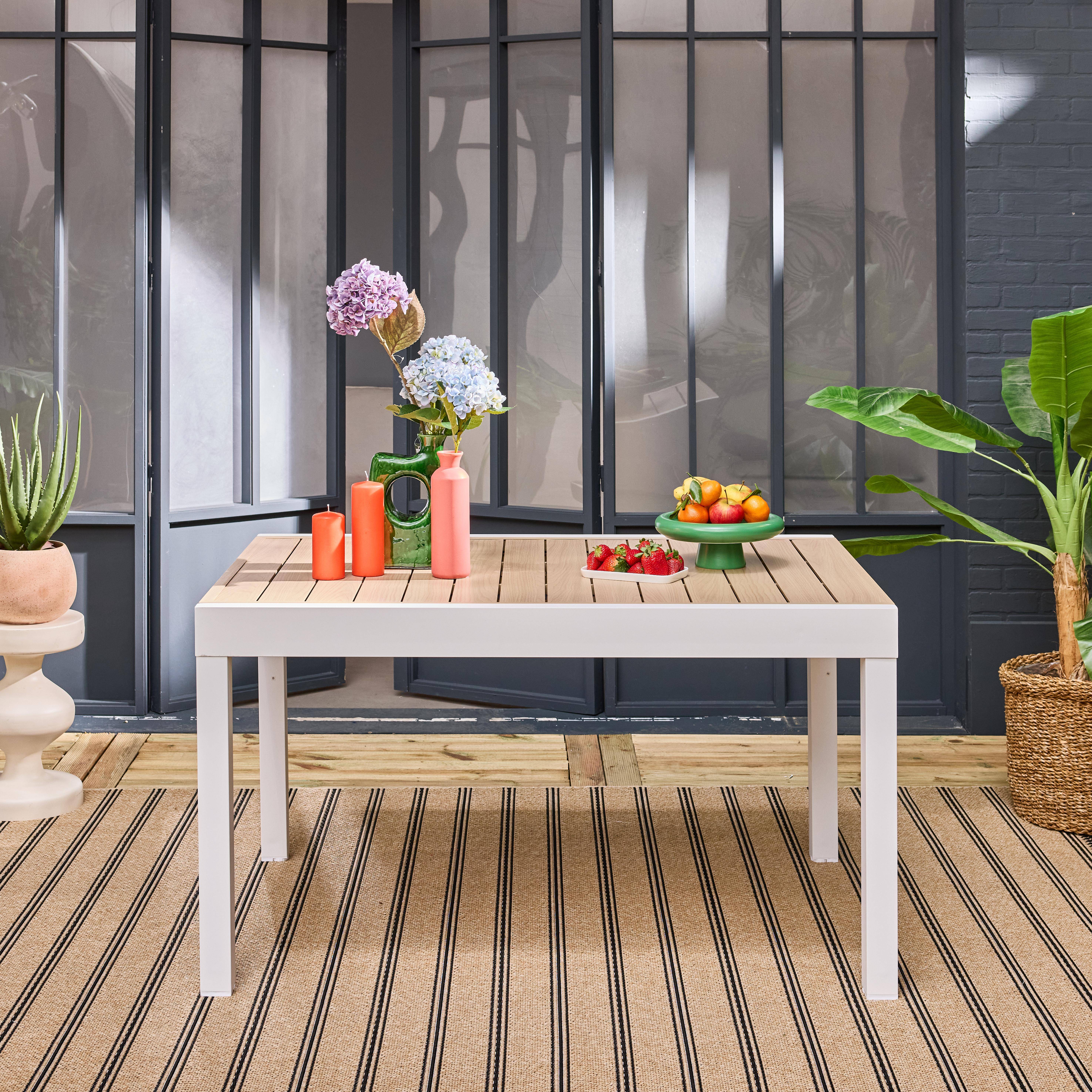 Elora - Mesa de jardín extensible de aluminio, 8 plazas