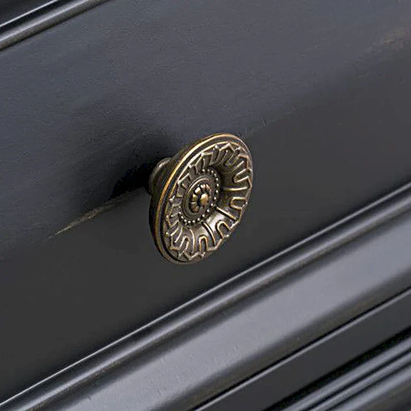 Roundhill Furniture Renova Vintage Black Wooden Bedroom Collection