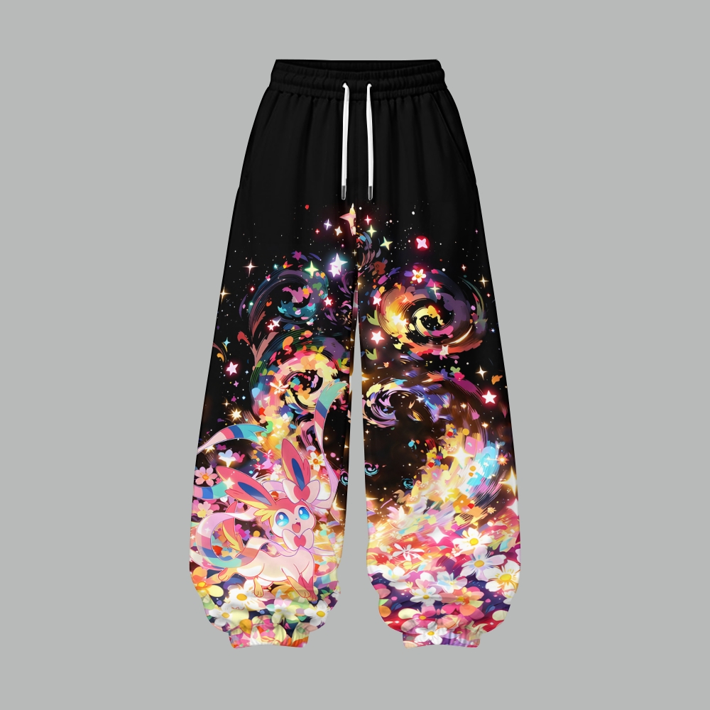 Pokémon Women's Cropped Long Sleeve Hoodie & High Waist Jogger Pants Two Piece Tracksuit Set TeeThreads Sustain the Scene with Custom Apparel