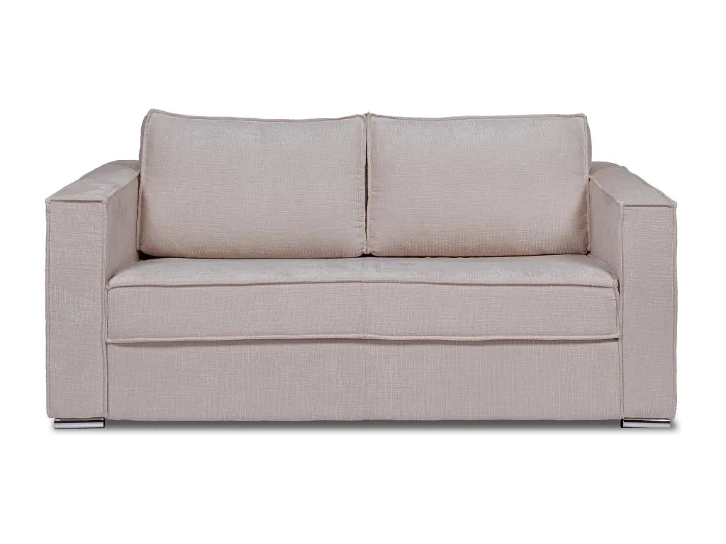Sofá cama de 3 plazas de apertura rápida de tela texturizada color Prietocasa - Somier de 140 cm de ancho - Colchón de 18 cm Prietocasa