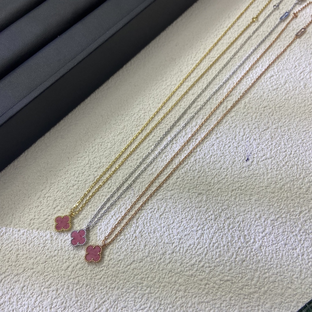 VCA Pink Sweet Alhambra Pendant Necklace, 1 Motif - Original Replica Club