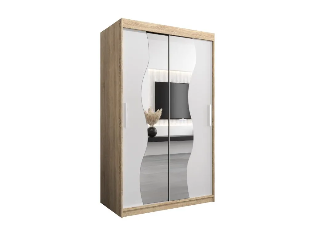 Armario Nidovia puertas correderas, 200x120x62 cm, color blanco lcw3502280