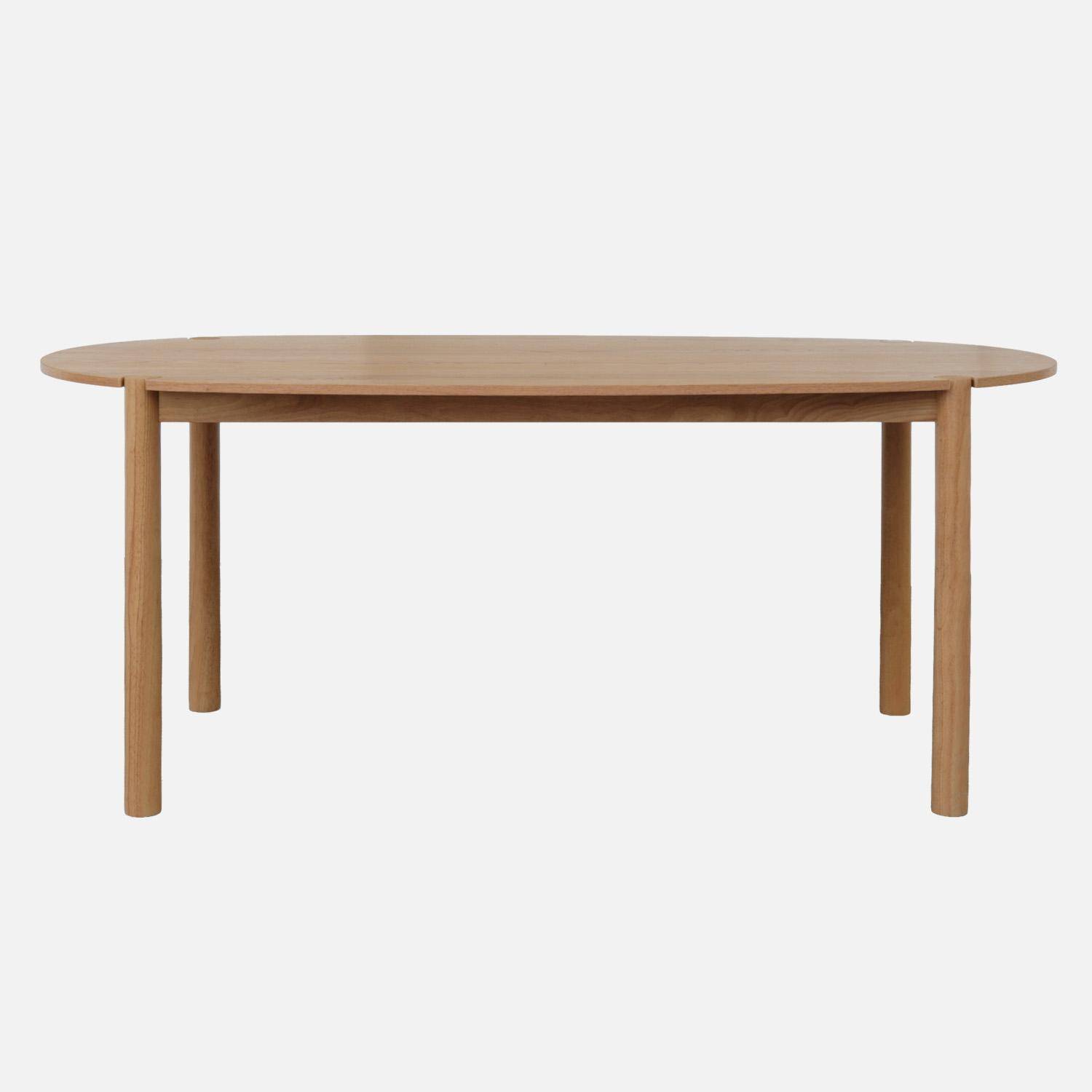 Constance - Mesa de comedor ovalada de madera de hevea, 6 plazas