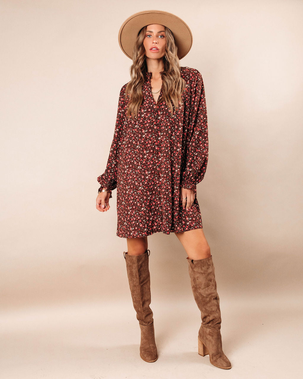 Grateful Hearts Floral Mini Dress - Se7enfashion