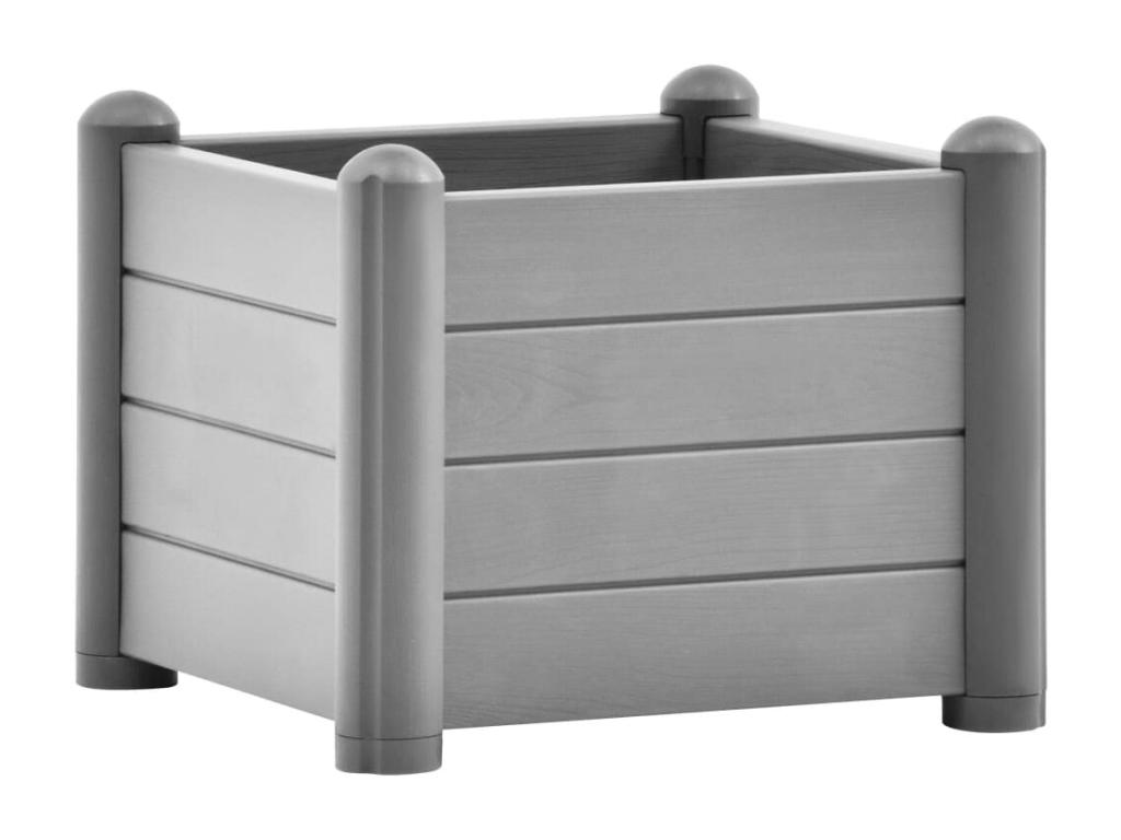 Arriate de jardín PP gris piedra 43x43x35 cm