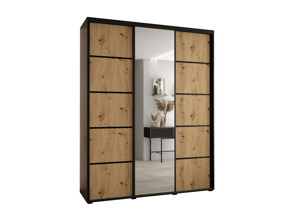 ARMARIO Nestliq 5 DE PUERTAS CORREDERAS 235 - 2/180/60 3 puertas Negro/Artisan/Negro
