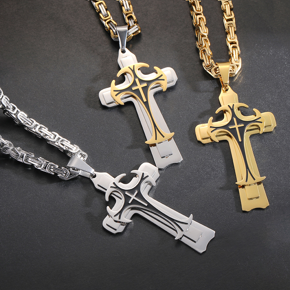 Unisex Stainless Steel Cross Necklace TeeThreads Sustain the Scene with Custom Apparel
