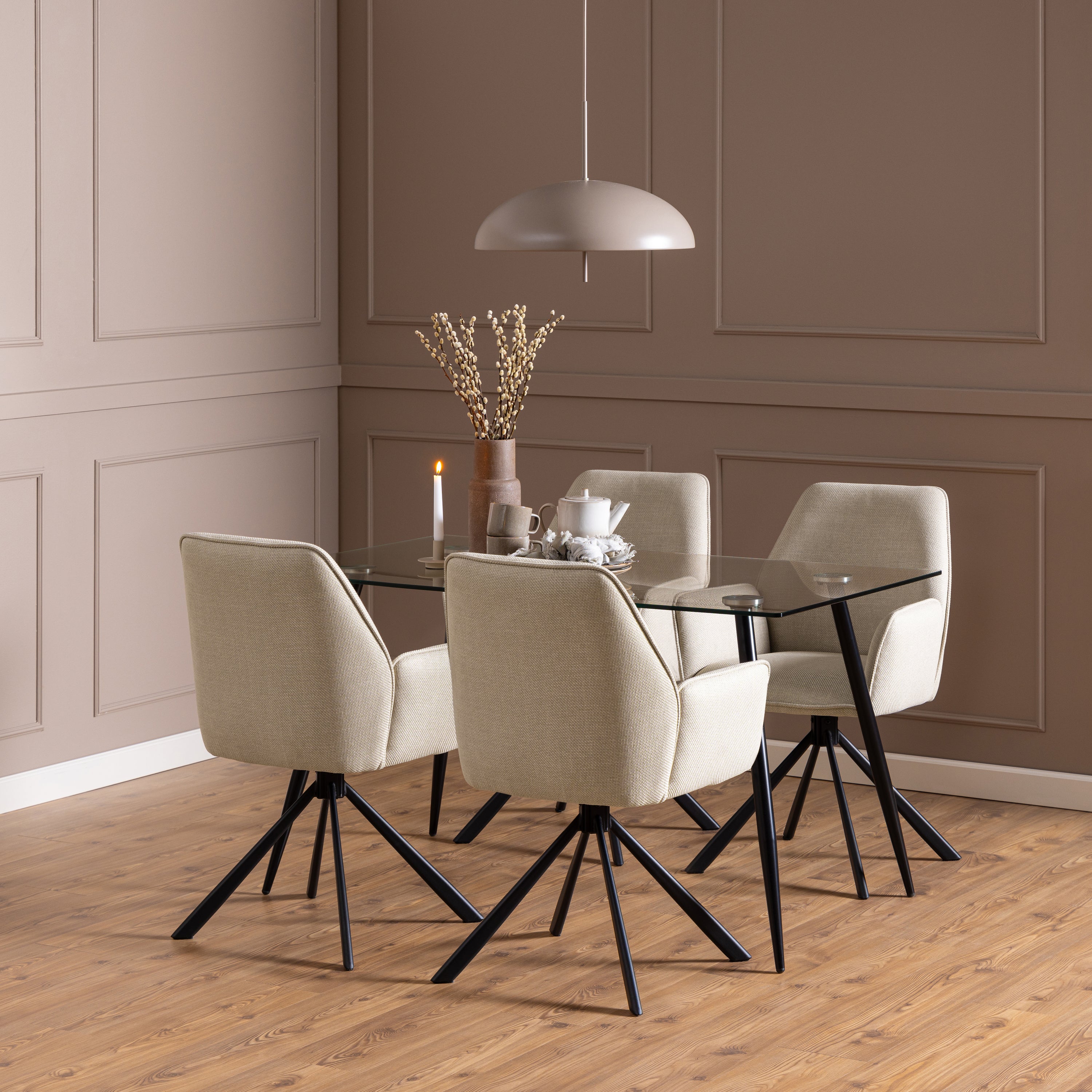 by fonQ Buffy Draaibare Eetkamerstoel - Beige