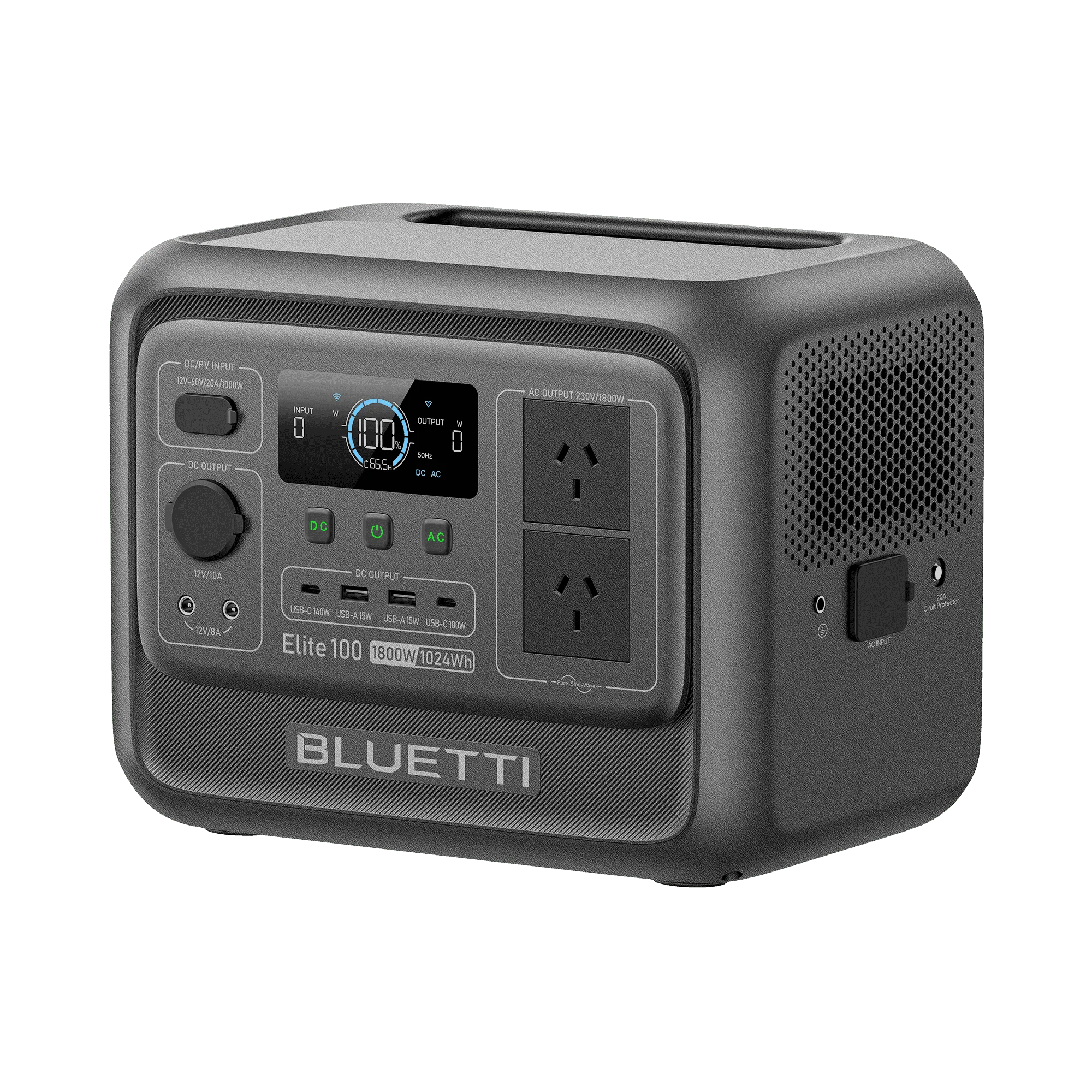 BLUETTI Elite 100 V2 Portable Solar Generator, 1024wh LFP Battery, 1800W AC Output, Compact Backup Power for Camping and Home(20000 mAh)