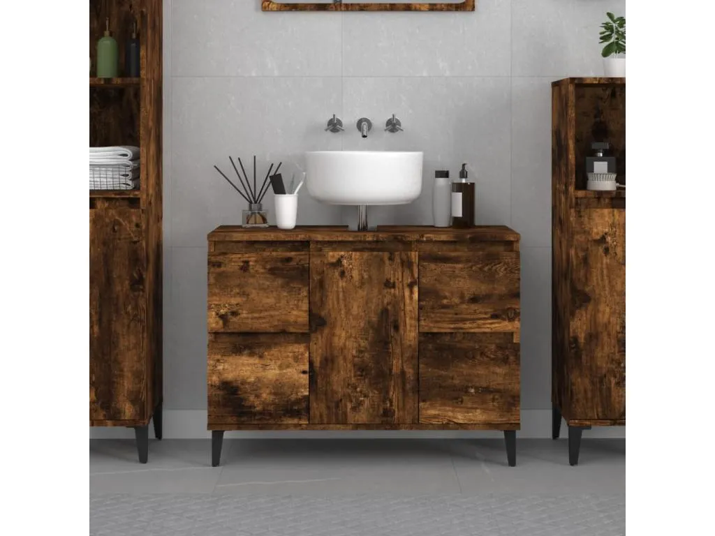 Armario de lavabo Patriciabaezcasa contrachapada Patriciabaezcasa ahumado 80x33x60cm