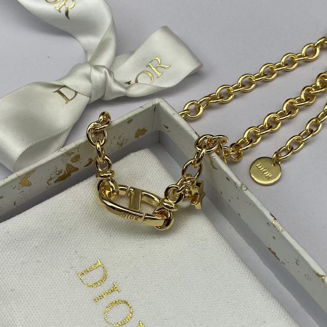 Dior CD Pendant with Star Pearl Charm Necklace - Original Replica Club