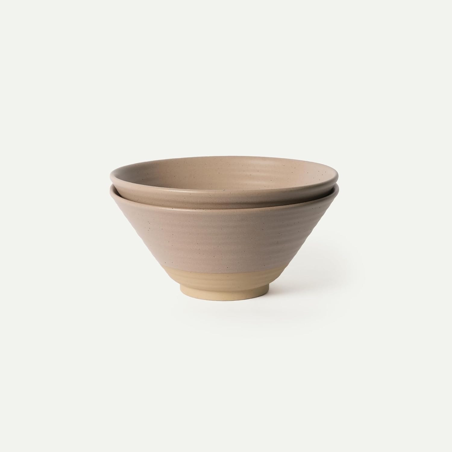 MORA Ceramic Ramen Bowl Set of 2, 45oz - Great for Pho, Miso Udon Soup, Instant Noodles, Serving, Thai or Asian Food - Microwave Safe Large Japanese Noodle Bowls, Modern Kitchen - Vanilla White