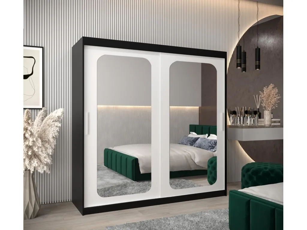 ARMARIO Decopractico T3 DE PUERTAS CORREDERAS 200/200/62 2 puertas (negro/blanco) OGEK78813