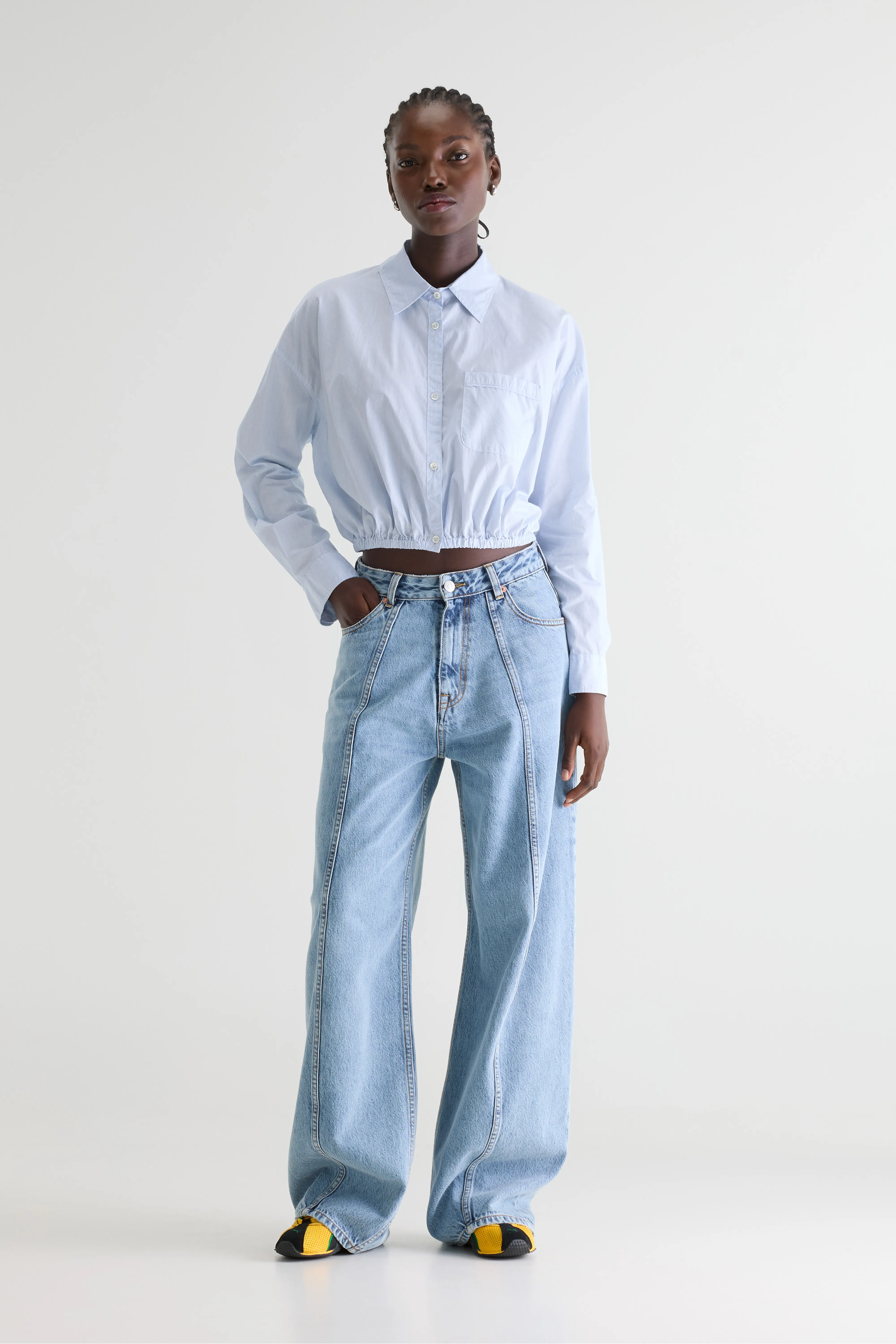 Bellerose Gemma cropped shirt (261 / W / STRIPE G)