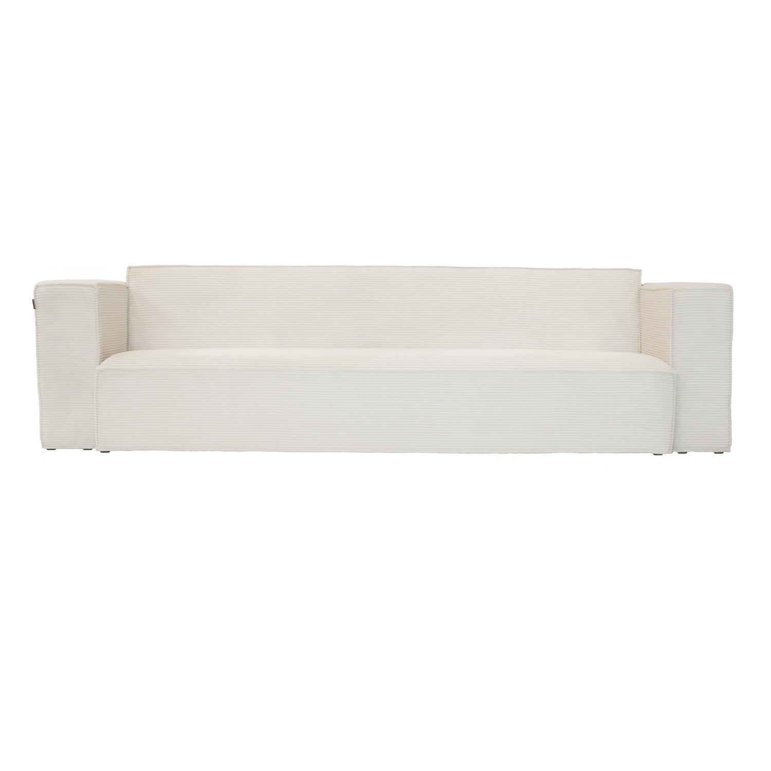 Sofá de 280 cm en pana beige de canal ancho u7b99ho04