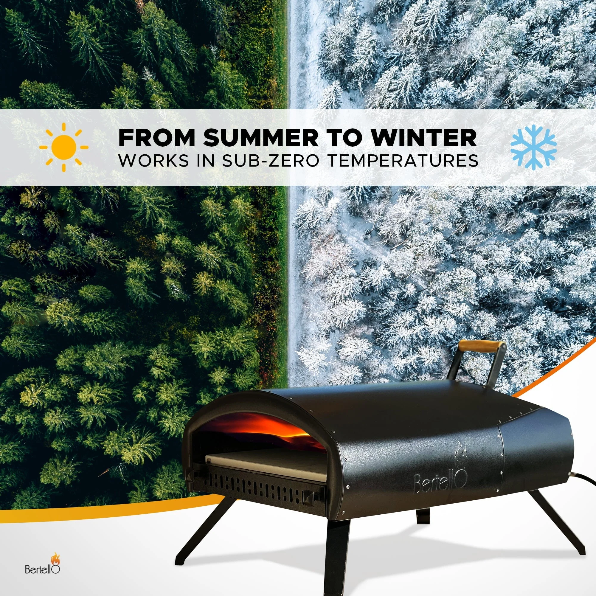 Bertello Grande 16" Outdoor Pizza Oven - Gas & Wood Fired Simultaneously - Outdoor Pizza Oven AS SEEN ON SHARK TANK - PATENTED - Image 4