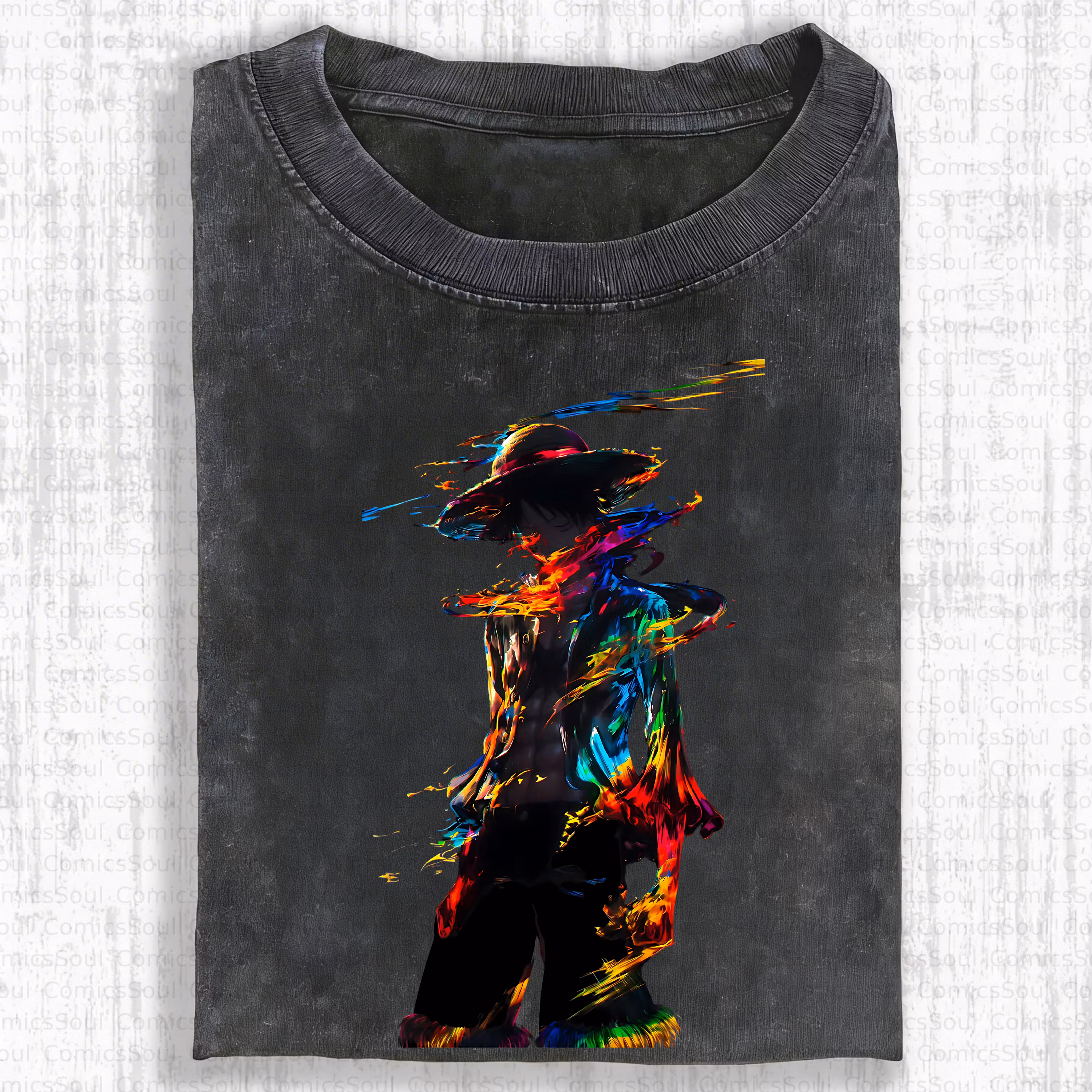 Unisex Anime Inspired Vintage Washed T-Shirt