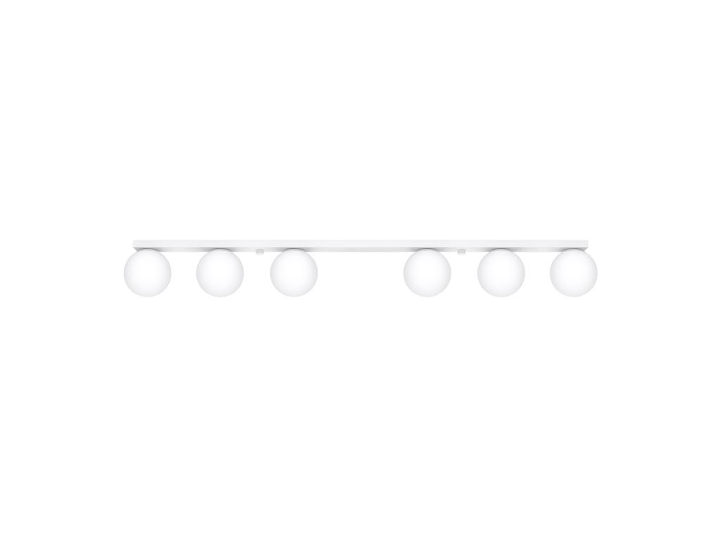 Lámparas de techo Yoli moderno de acero/vidrio - 6 fuentes luminosas - L.120 x A.14,5 cm - blanco