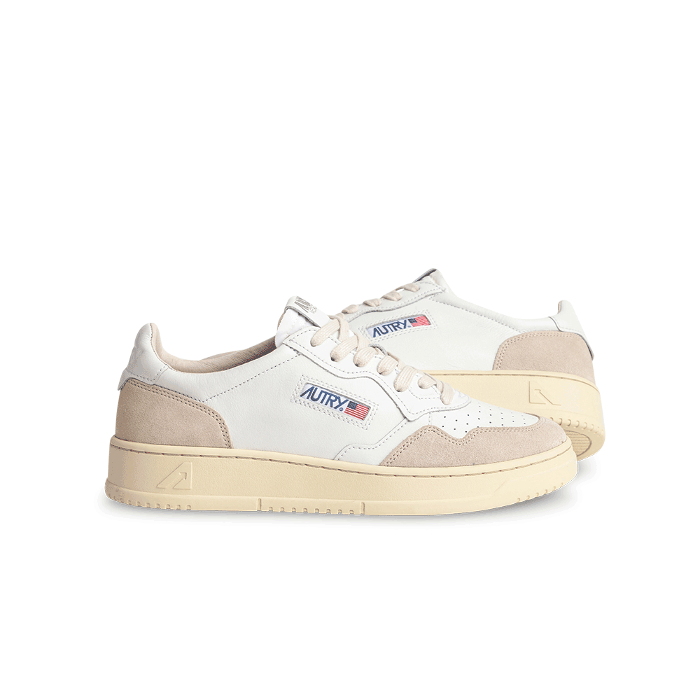 Autry - Baskets Medalist Low Suede - Blanc