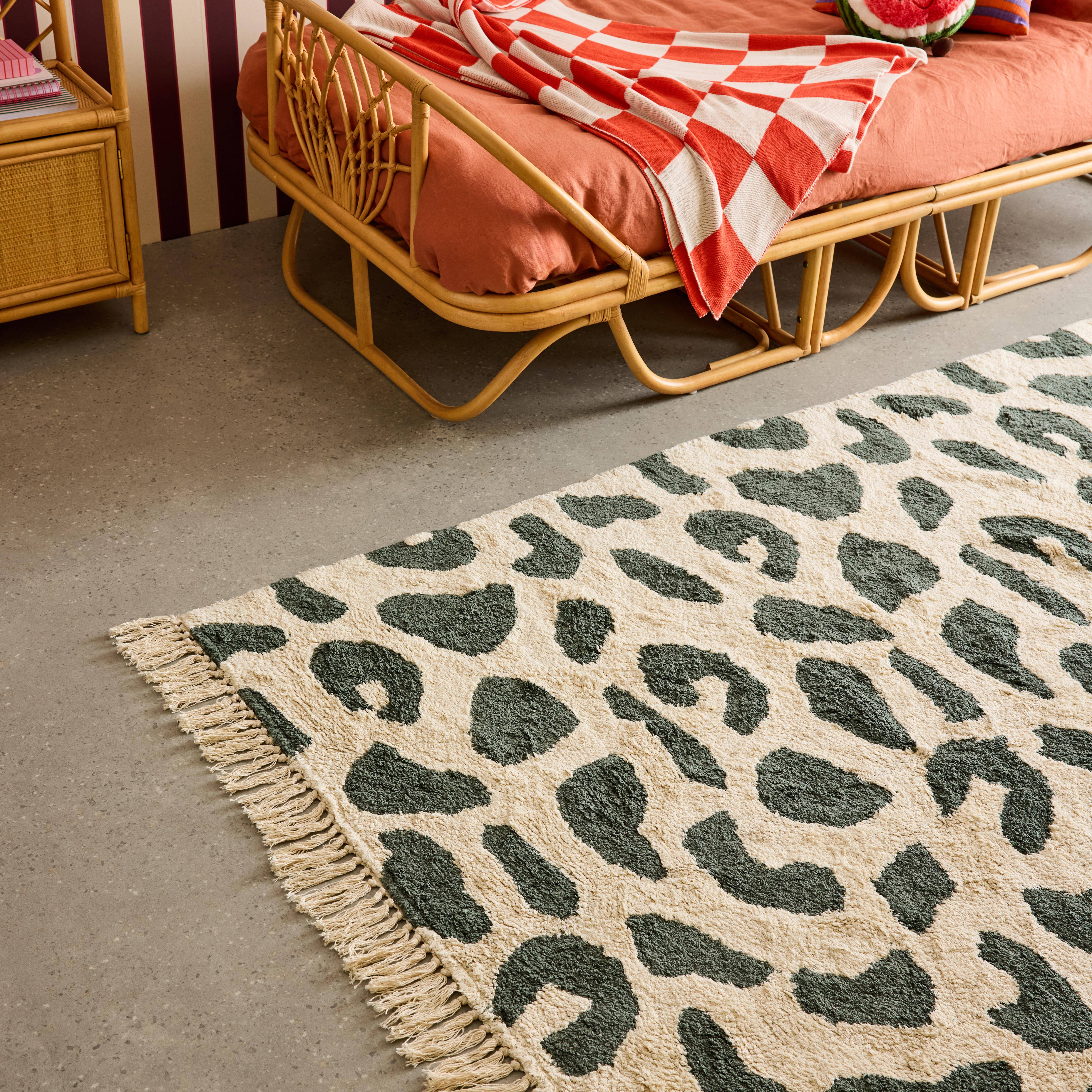 Glen - Alfombra interior con flecos diseño moteado