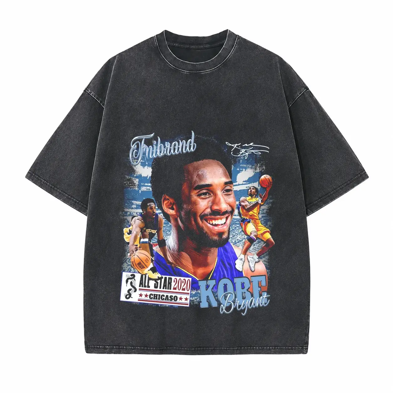 Basketball Legend Collage Printed Unisex Washed T-Shirt
