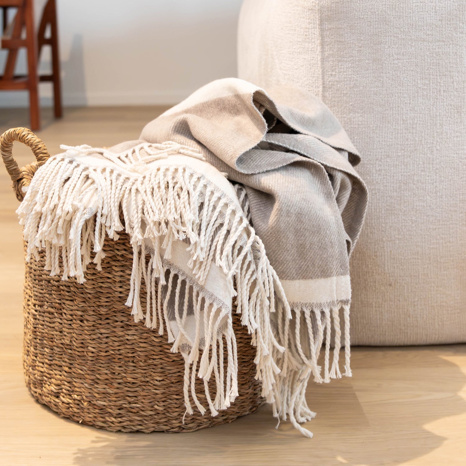 Atmooz Plaid Serenity – 150x200cm – Light Brown – Katoenmix – Franjes