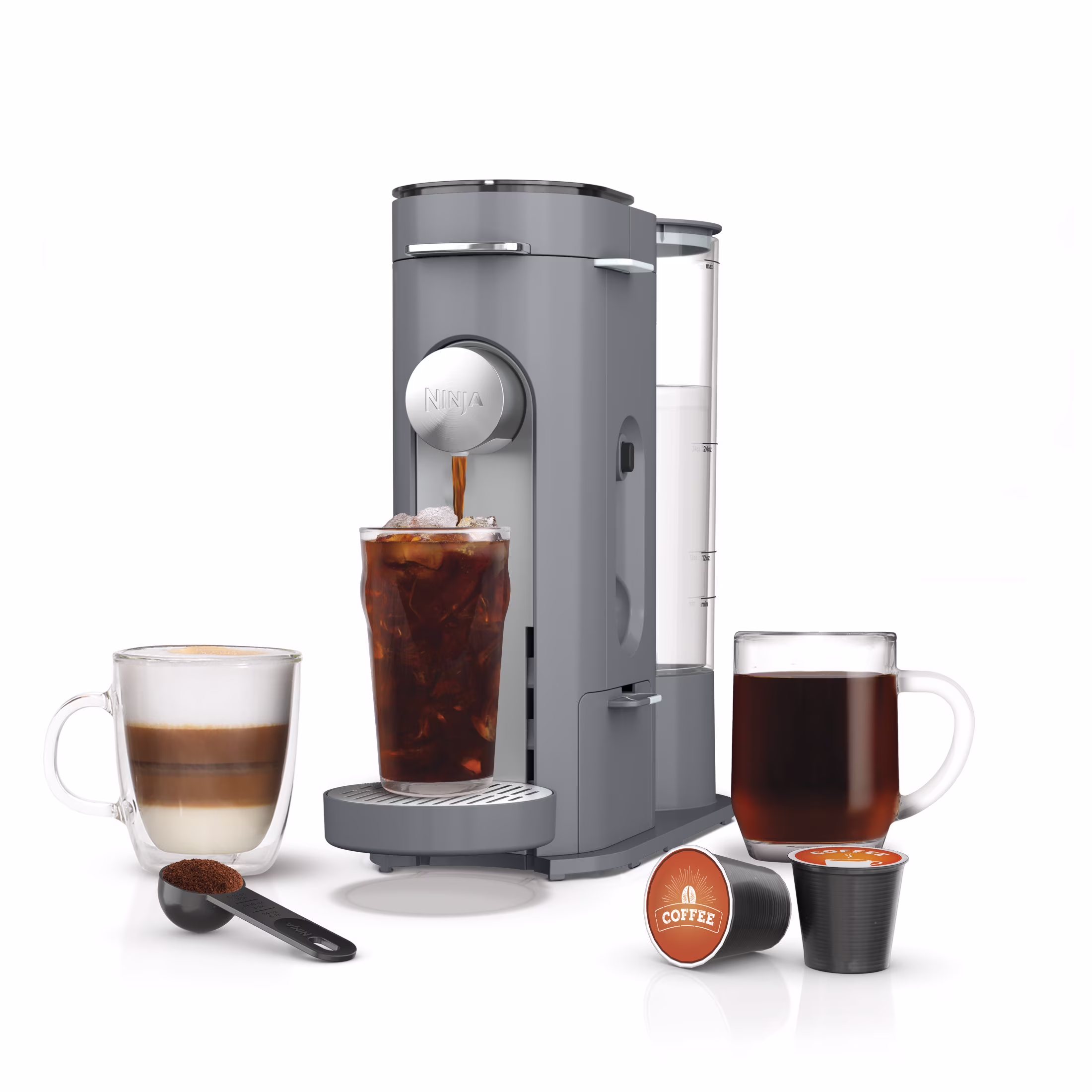 Ninja Pods Grounds Single - Serve Coffee Brewer, Steam Grey(Gray)