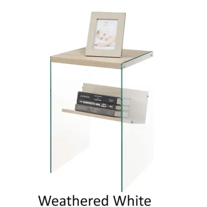 SoHo Glass End Table with Shelf by Convenience Concepts