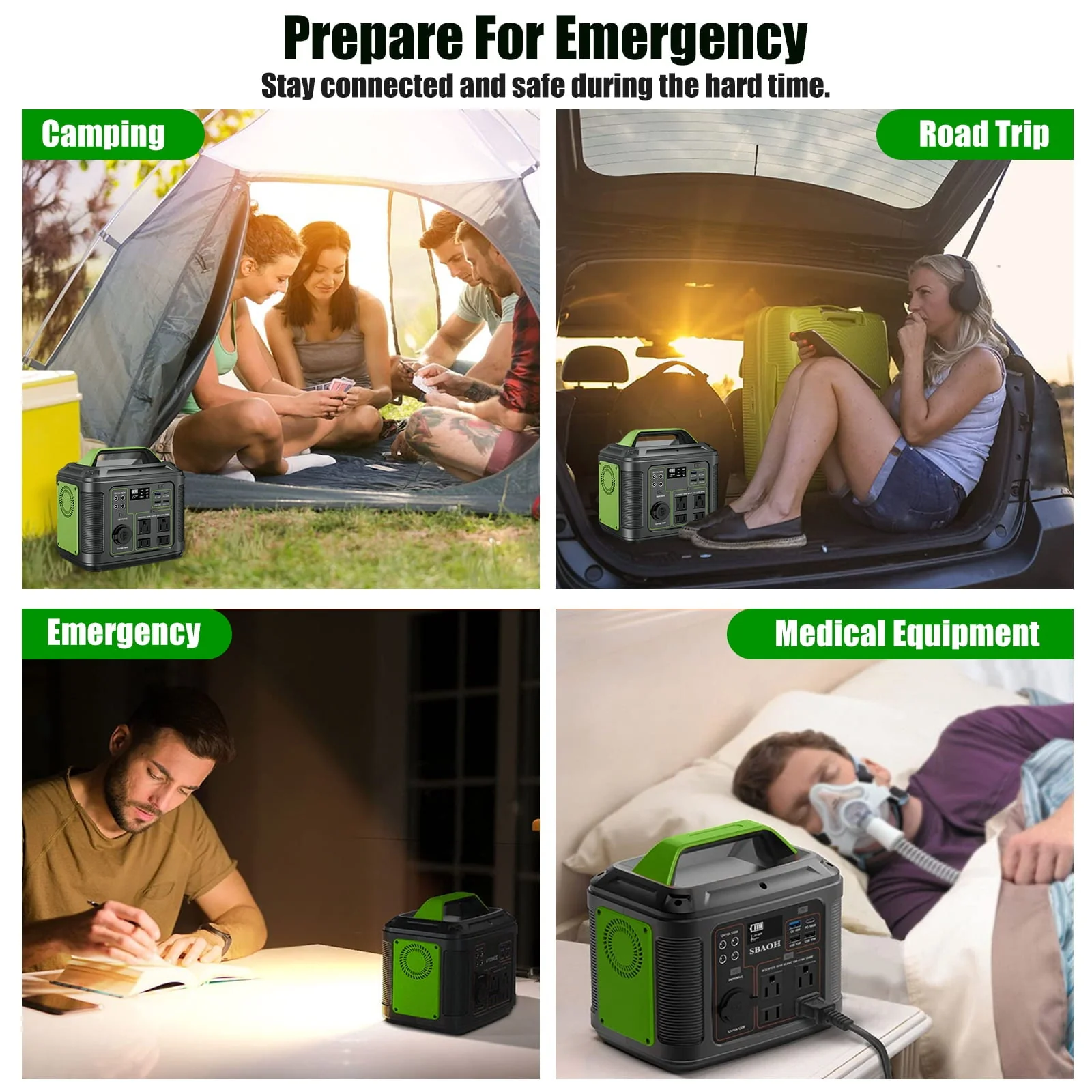 iFanze 300W Portable Power Station, 296Wh 80000mAh Outdoor Solar Generator Quick Charge 110V AC Outlets DC Ports for Home Backup, Outdoor RV Camping, Emergency Lithium Battery, Power Outages,Black - Image 9